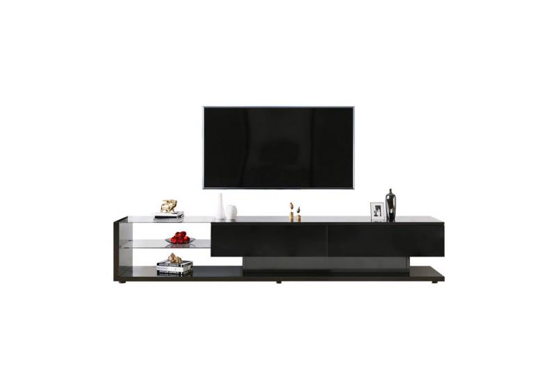 HAUSS SPOLE TV-Schrank mit Glastrennwände und variable LED-Beleuchtung, Schwarz von HAUSS SPOLE