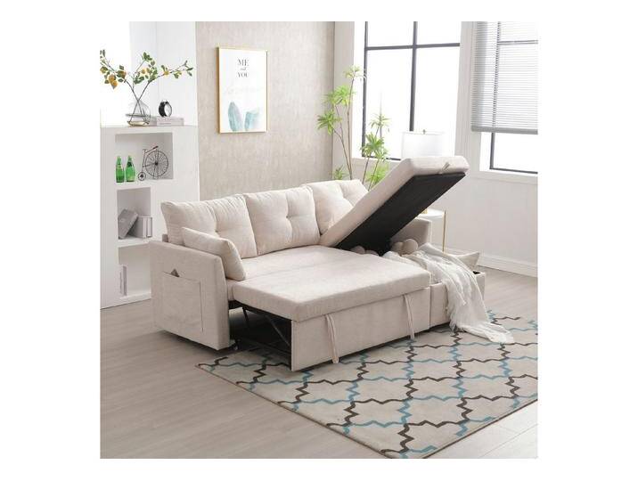 HAUSS SPOLE Ecksofa Schlafsofa Polstersofa mit Stauraum, Seitentaschen, Kissen, verschleißfest und schmutzabweisend,leicht zu reinigen, für Wohnung, Haus oder Konferenzraum von HAUSS SPLOE