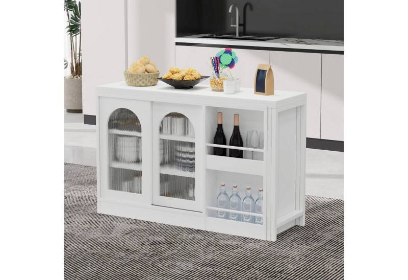 HAUSS SPOLE Bartisch mit Stauraum,Ausziehbar Sideboard Buffetschrank für Küche (Moderner ausziehbarer Bartisch mit 360° drehbarer Tischplatte, geriffeltem Glasschrank & Stauraum – Kücheninsel & Bartresen für kleine Räume), 360° Drehbare Bartisch HAUSS SPOLE Bartisch mit Stauraum,Ausziehbar Sideboard Buffetschrank für Küche (Moderner ausziehbarer Bartisch mit 360° drehbarer Tischplatte, geriffeltem Glasschrank & Stauraum – Kücheninsel & Bartresen für kleine Räume), 360° Drehbare Bartisch von HAUSS SPOLE