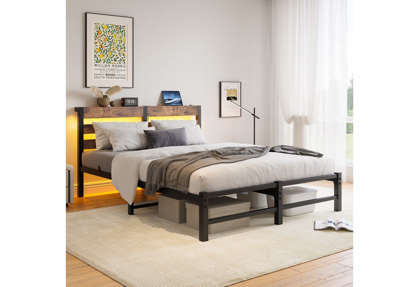 HAUSS SPOLE Bettgestell 140x200cm Metallbett mit LED Beleuchtung Jugendbett ohne matratze HAUSS SPOLE Bettgestell 140x200cm Metallbett mit LED Beleuchtung Jugendbett ohne matratze von HAUSS SPOLE