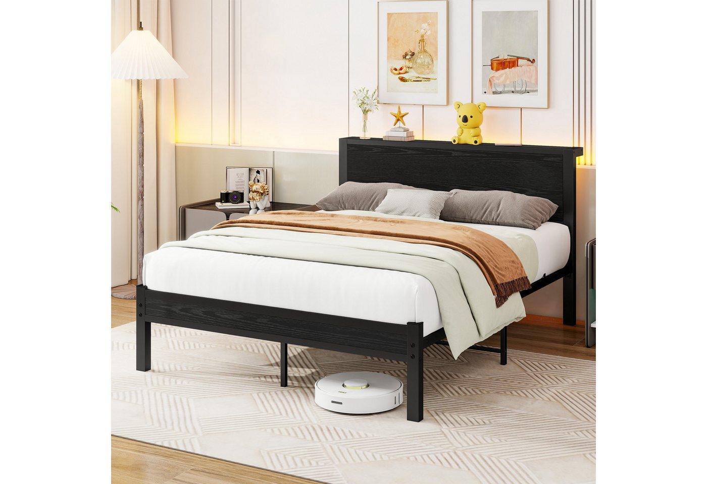 HAUSS SPOLE Bettgestell 140x200cm Metallgestell mit Stauraum-Kopfteil Jugendbett ohne matratze HAUSS SPOLE Bettgestell 140x200cm Metallgestell mit Stauraum-Kopfteil Jugendbett ohne matratze von HAUSS SPOLE