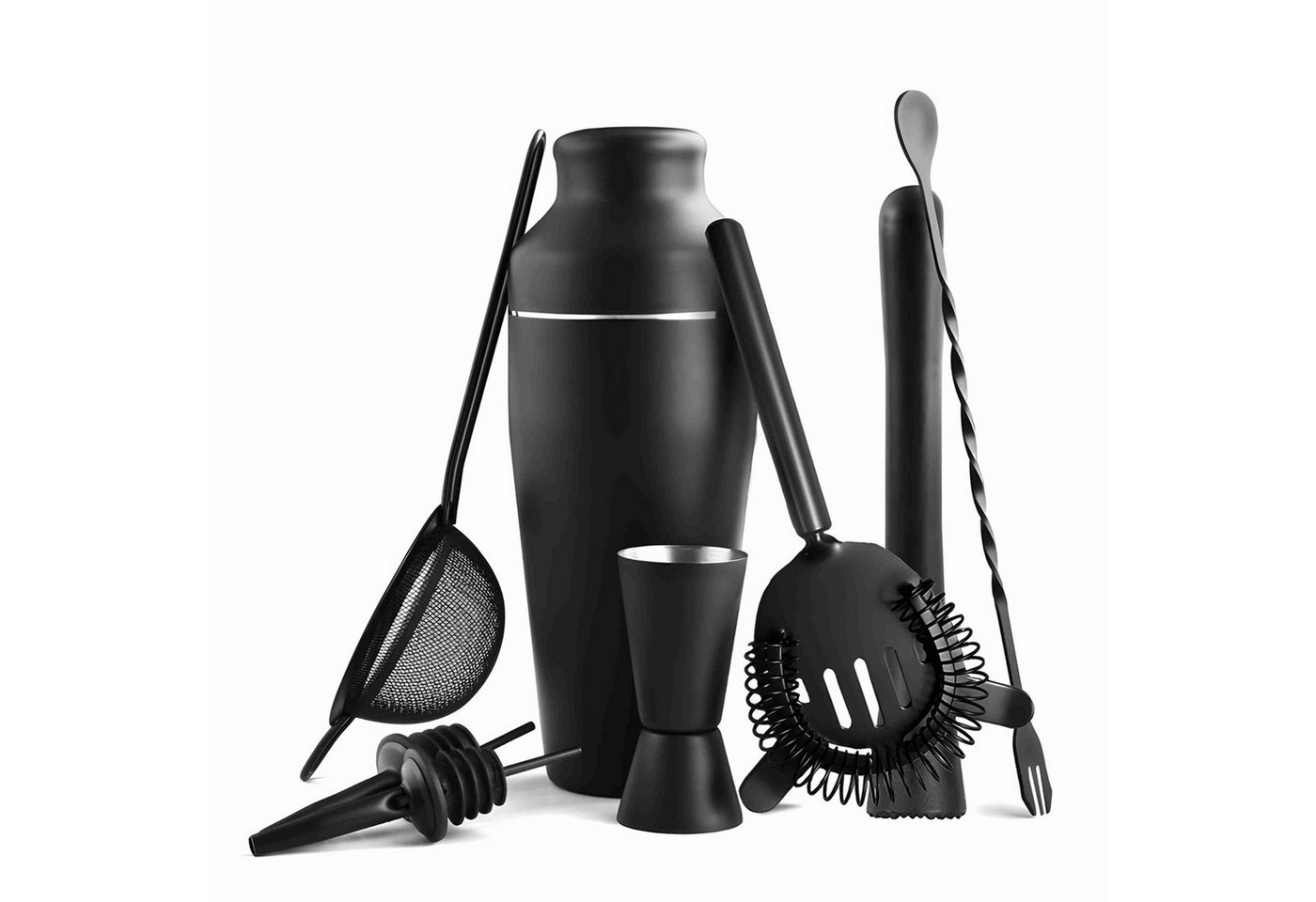 HAUSS SPOLE Cocktail Shaker 8er Barkeeper Set Professionelles Cocktail Shaker Cocktail Set, Edelstahl, (Barkeeper Mixer Werkzeug, 8-tlg., mit 700mL Shaker doppel messbecher löffel), zum mischen von getränken zuhause bar Party von HAUSS SPOLE