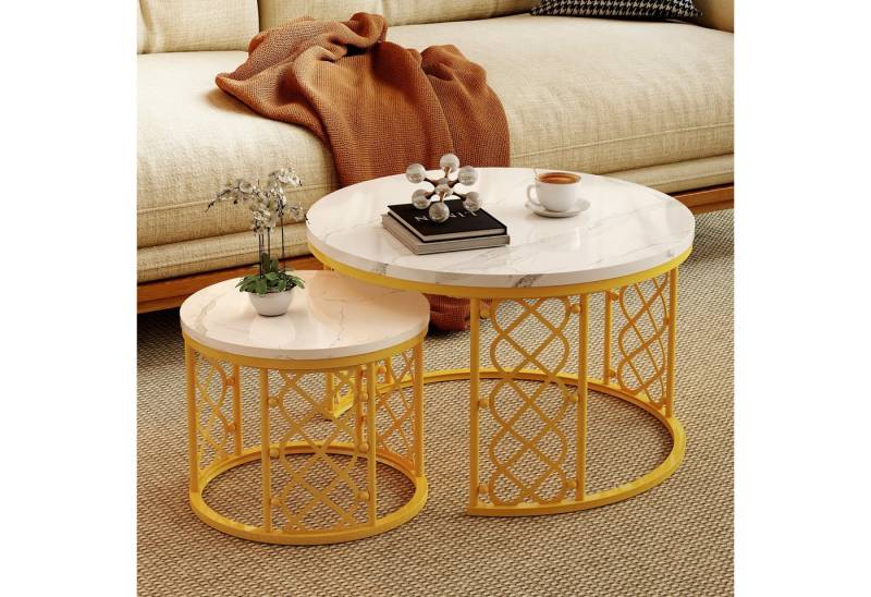 HAUSS SPOLE Couchtisch 2er-Satztisch Wohnzimmertisch Sofatisch mit herzförmigem Rahmen von HAUSS SPOLE