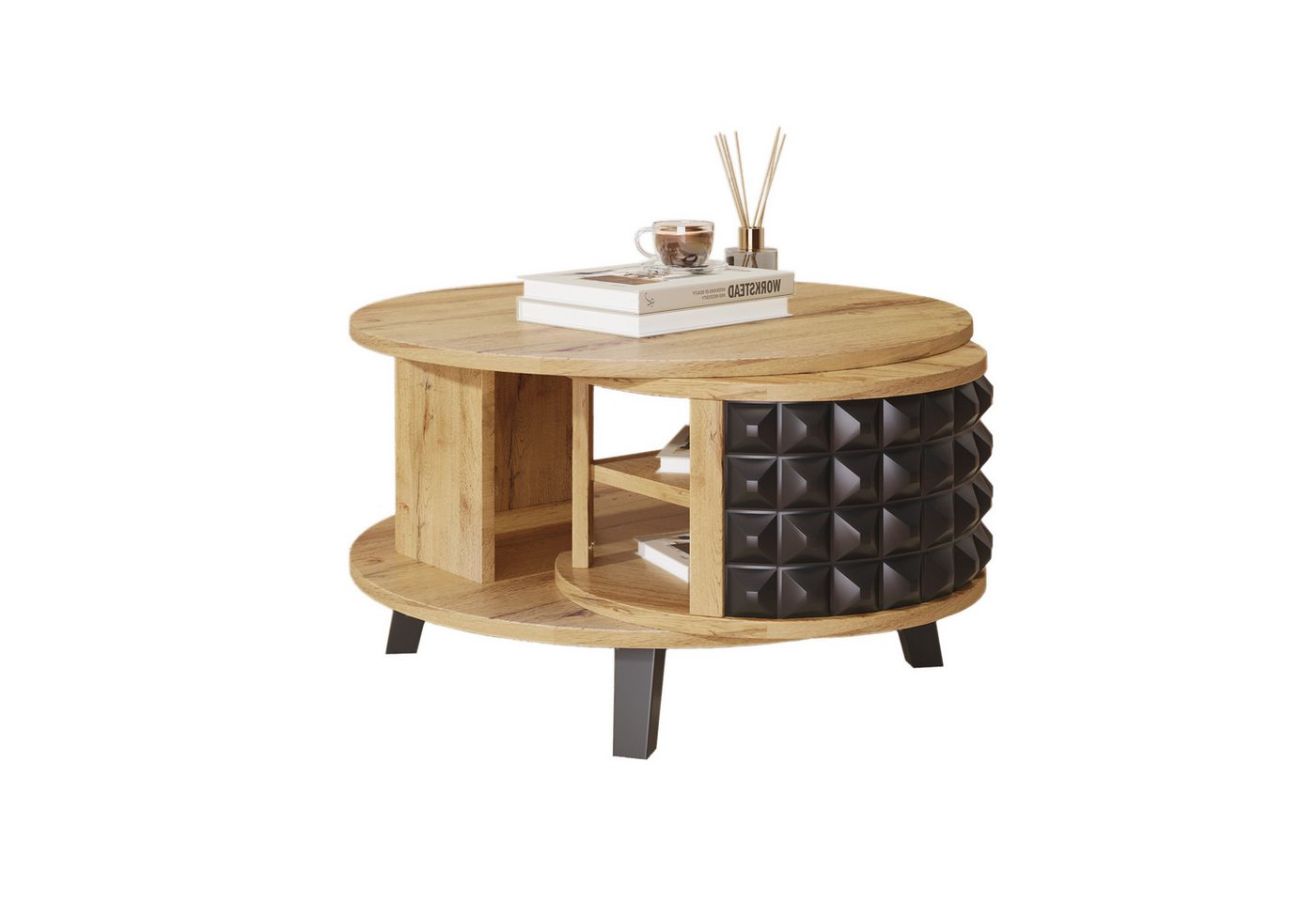 HAUSS SPOLE Couchtisch Drehtisch, Beistelltisch mit versteckter interner Ablage Natur HAUSS SPOLE Couchtisch Drehtisch, Beistelltisch mit versteckter interner Ablage Natur von HAUSS SPOLE