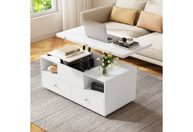 HAUSS SPOLE Couchtisch Höhenverstellbarer Couchtisch mit Klappfunktion und 4 Schubladen von HAUSS SPOLE