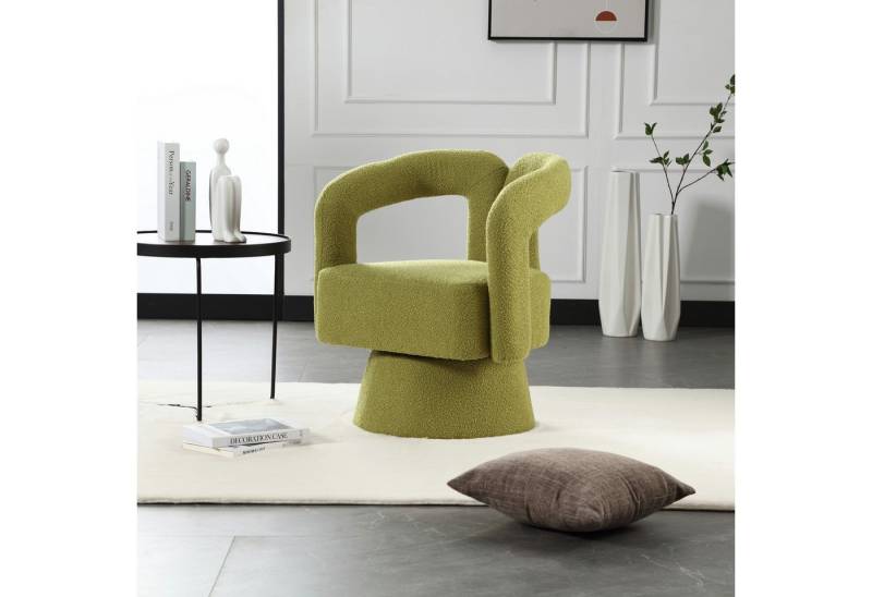 HAUSS SPOLE Drehstuhl 360° drehbarer Freizeitsessel Loungesessel Polsterstuhl Relaxsessel (runde Sessel mit breiter Polsterung, flauschigem Stoffstuhl, 1 St), für Wohnzimmer, Schlafzimmer, Büro, Wartezimmer. von HAUSS SPOLE