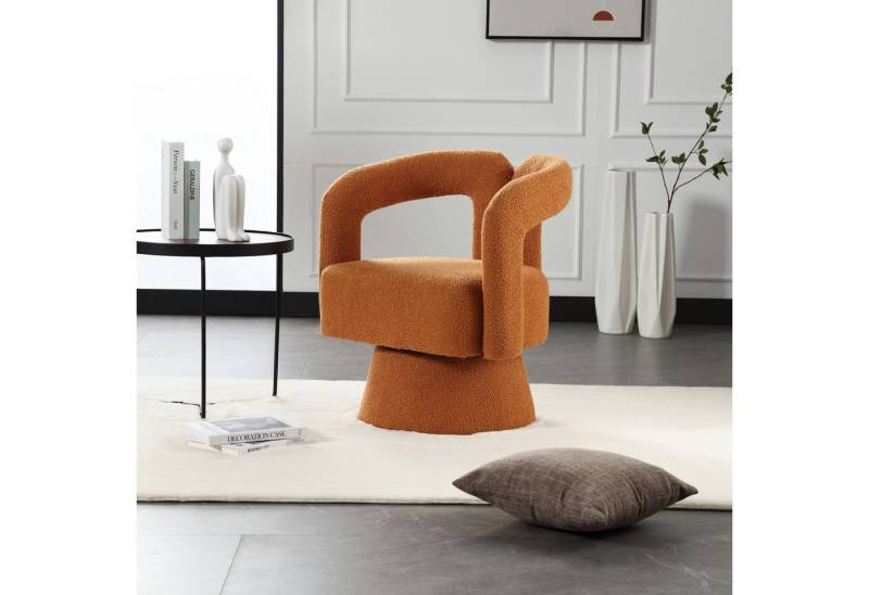 HAUSS SPOLE Drehstuhl 360° drehbarer Freizeitsessel Loungesessel Polsterstuhl Relaxsessel (runde Sessel mit breiter Polsterung, flauschigem Stoffstuhl, 1 St), für Wohnzimmer, Schlafzimmer, Büro, Wartezimmer. von HAUSS SPOLE
