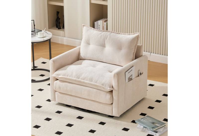 HAUSS SPOLE Drehstuhl 360° drehbarer Relaxsessel Wohnzimmersessel Loungesessel mit Armlehnen von HAUSS SPOLE