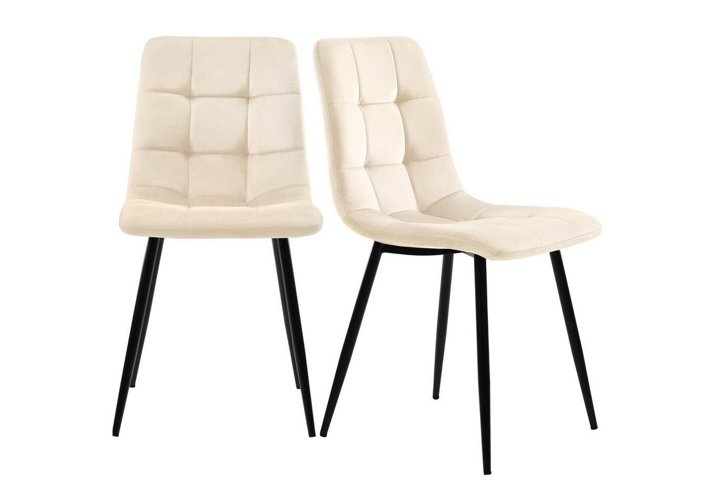 HAUSS SPOLE Essgruppe Esszimmerstuhl 4er Set Polsterstuhl Stuhl, (Stuhl mit Rückenlehne, 4-tlg., Sitzfläche aus Samt Gestell aus Metall Nur Stühle, kein Tisch) von HAUSS SPOLE