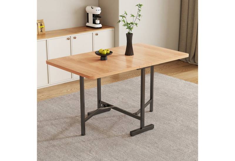 HAUSS SPOLE Esstisch 120x80cm faltbar Esstisch mit hochfeste Legierungsstütze Natur (Rechteckig Küchentisch, 1-St., 120 x 80 cm), moderner minimalistischer Stil, geeignet für 4-6 Personen von HAUSS SPOLE