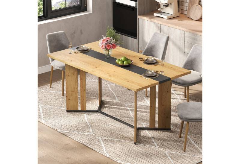 HAUSS SPOLE Esstisch 150×80cm Küchentisch Eichenmaserung mit rutschfesten Füßen von HAUSS SPOLE