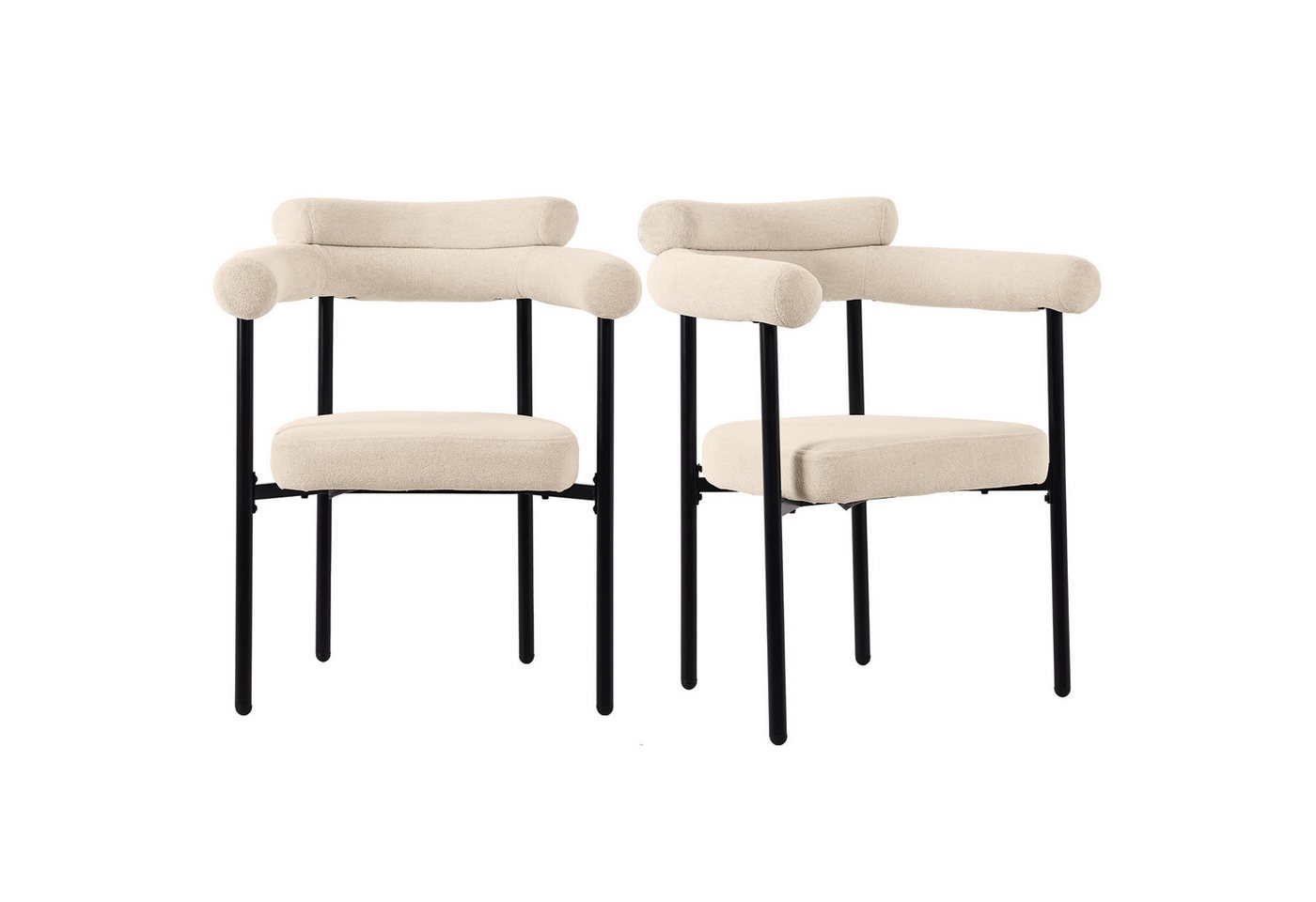 HAUSS SPOLE Esszimmerstuhl 2er Set bequeme Ringsitze für Esszimmer, Wohnzimmer, Samt Beige (Polsterstuhl, bequeme Ringsitze, Samt-Esszimmerstühle, 2 St), Ergonomisches Design, geräumiges Sitzdesign von HAUSS SPOLE