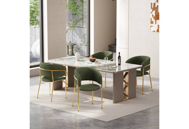 HAUSS SPOLE Esszimmerstuhl 4er-set Küchenstühle Relaxsessel mit Verstellbare Füße,Cordstoff (Moderner Esszimmerstuhl mit Cordstoff, ergonomischem Design, verstellbaren Füßen., 4 St), mit Schrägstuhlbein, Verstellbare Füße und Cordstoff von HAUSS SPOLE