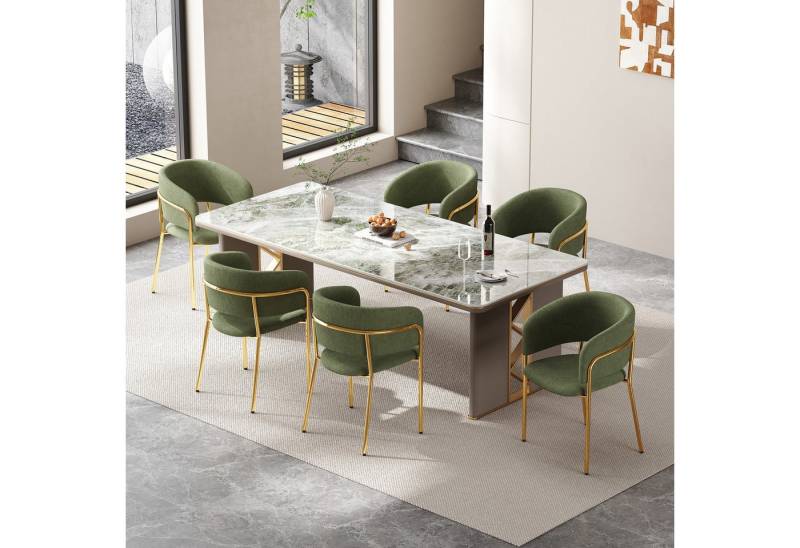 HAUSS SPOLE Esszimmerstuhl 6er-set Küchenstühle Relaxsessel mit Verstellbare Füße,Cordstoff (Moderner Esszimmerstuhl mit Cordstoff, ergonomischem Design, verstellbaren Füßen., 6 St), mit Schrägstuhlbein, Verstellbare Füße und Cordstoff von HAUSS SPOLE