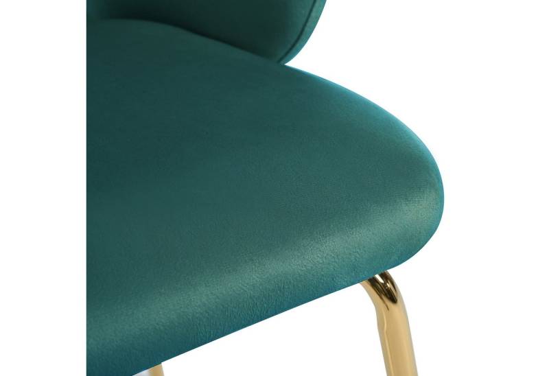 HAUSS SPOLE Esszimmerstuhl 6er set Küchenstuhl Esszimmerstühle mit Goldenen Metallbeinen (Eleganter Samt-Esszimmerstuhl mit Armlehnen, goldenen Metallbeinen & ergonomischer Polsterung – Luxuriöse Polsterstühle für Esszimmer, Wohnzimmer & Homeoffice, 6 St) von HAUSS SPOLE