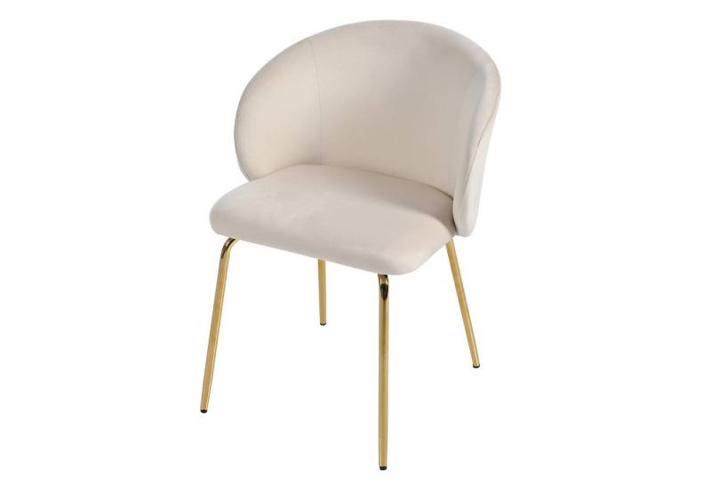HAUSS SPOLE Esszimmerstuhl 6er set Küchenstuhl Esszimmerstühle mit Goldenen Metallbeinen (Eleganter Samt-Esszimmerstuhl mit Armlehnen, goldenen Metallbeinen & ergonomischer Polsterung – Luxuriöse Polsterstühle für Esszimmer, Wohnzimmer & Homeoffice, 6 St) von HAUSS SPOLE