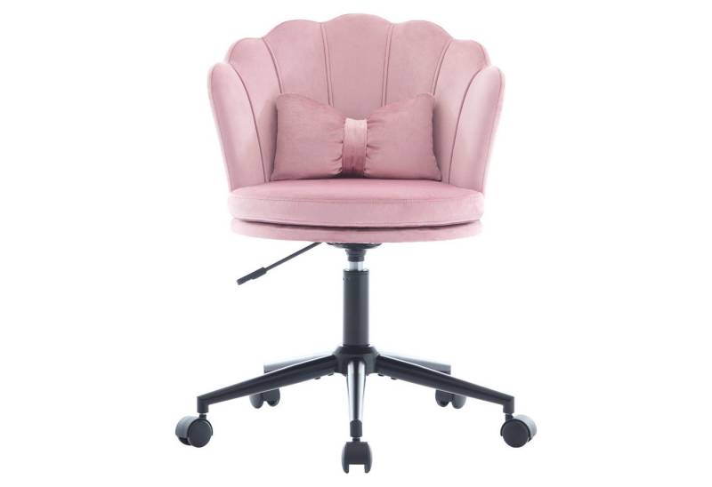 HAUSS SPOLE Esszimmerstuhl Drehstuhl Bürostuhl Ankleidestuhl Loungesessel,höhenverstellbar,Rosa (1 St) von HAUSS SPOLE