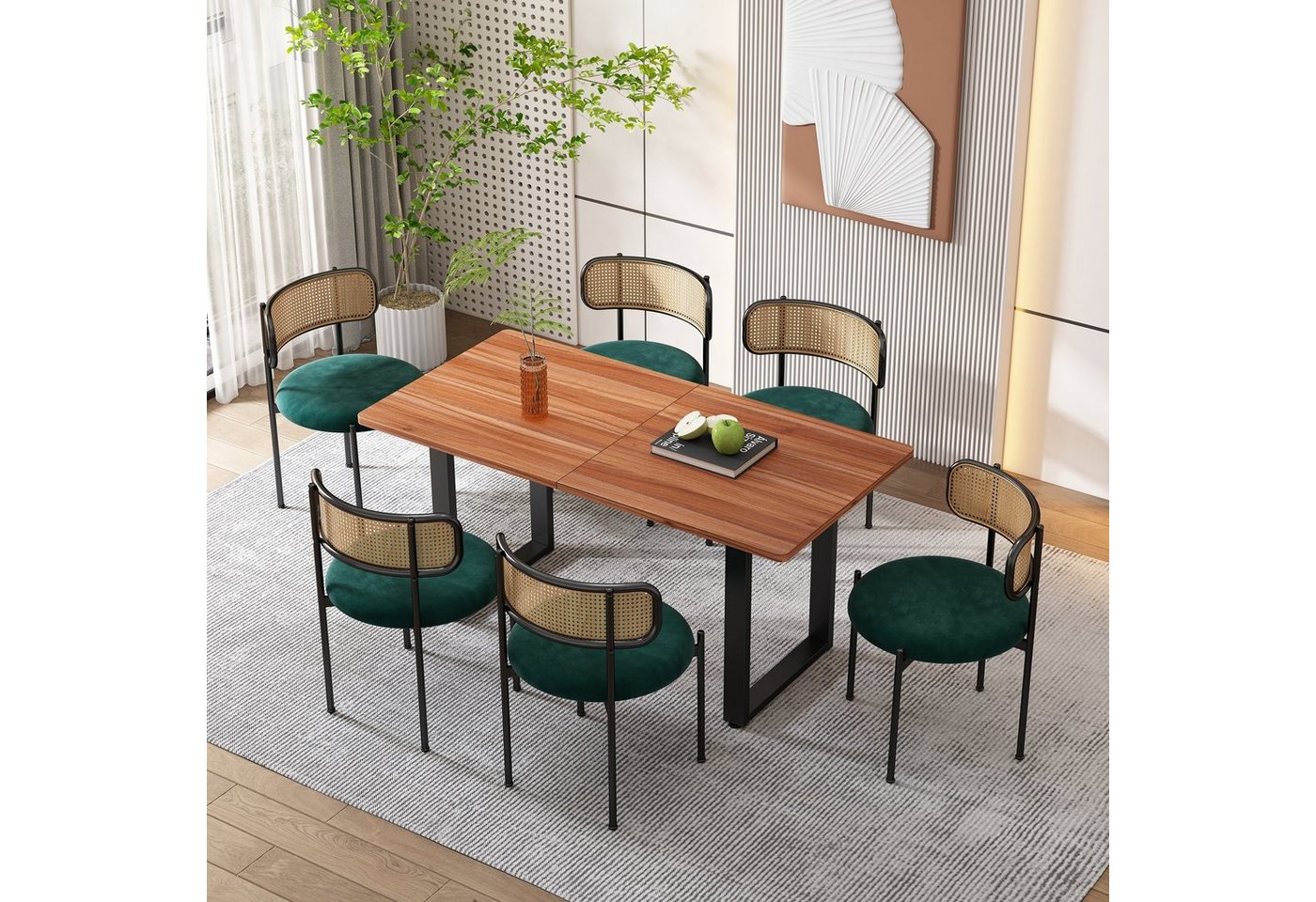 HAUSS SPOLE Esszimmerstuhl Esszimmerstuhl 6 St Küchenstuhl Wohnzimmerstuhl (6 St), Polsterstuhl Kunstleder Wohnzimmerstuhl, Metallbeine von HAUSS SPOLE