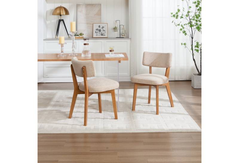 HAUSS SPOLE Esszimmerstuhl Moderne Mid-Century-Stil Küchenstuhl Relaxsessel,Massivholz Beine von HAUSS SPOLE