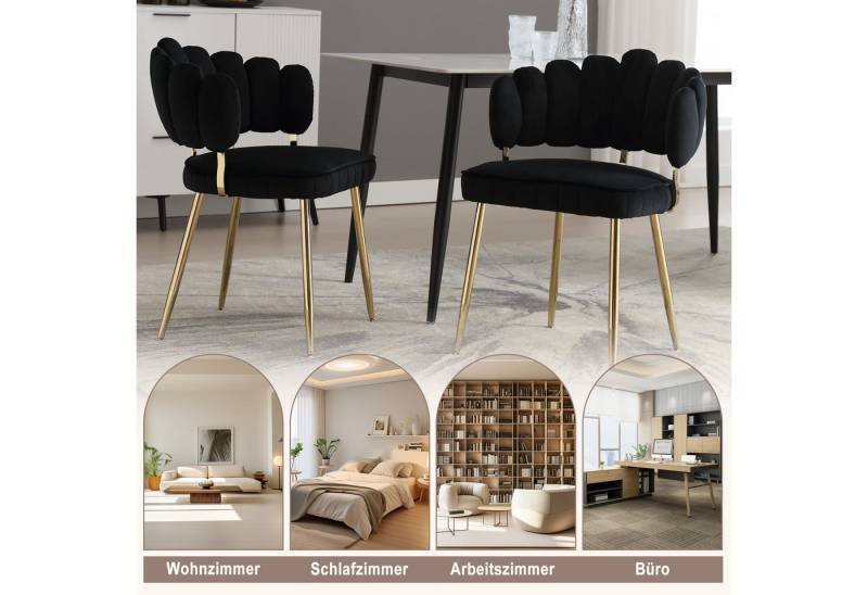 HAUSS SPOLE Esszimmerstuhl Relaxsessel Wohnzimmerstuhl Frisiertischstuhl Schminktischstuhl, Samt von HAUSS SPOLE