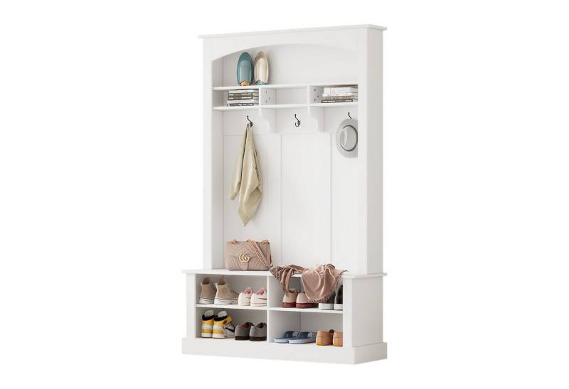 HAUSS SPOLE Garderoben-Set 3-in-1 Garderoben-Set mit Schuhschrank,3 Haken & offenem Stauraum von HAUSS SPOLE
