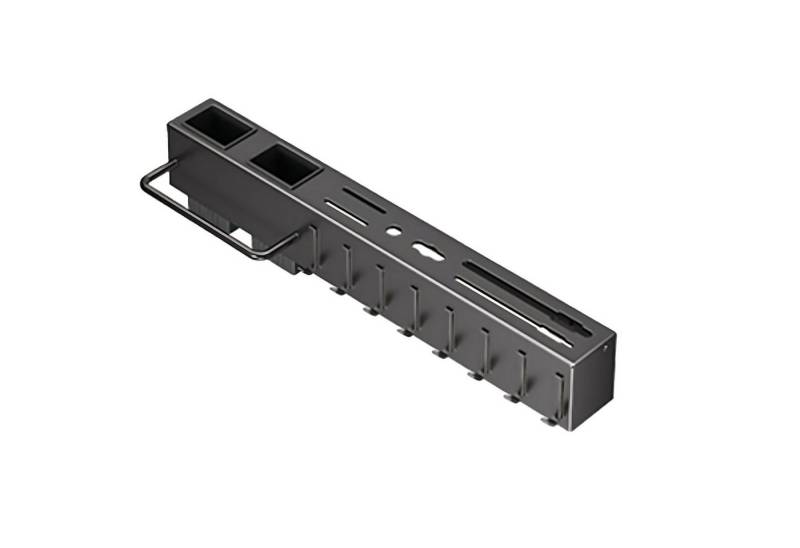 HAUSS SPOLE Gewürzregal Küchenregal Edelstahlregal,8 Haken und Stange, Wandregal ohne Bohren, Selbstklebebefestigung oder Bohren, mit Doppelstäbchenhalter, Wischtuchstange und 8 Haken von HAUSS SPOLE