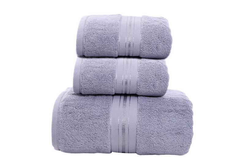 HAUSS SPOLE Handtuch Set 3-teiliges Set Handtuch Saunatuch Badetuch Sporthandtuch, (3-St), Dusch Bade Sauna Tücher Tuch Baumwolle Frottee Towel Weich von HAUSS SPOLE
