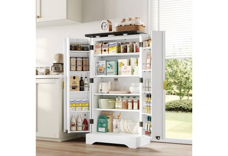 HAUSS SPOLE Highboard Küchenschrank mit Gewürzregal und LED verstellbare Hochschrank HAUSS SPOLE Highboard Küchenschrank mit Gewürzregal und LED verstellbare Hochschrank von HAUSS SPOLE