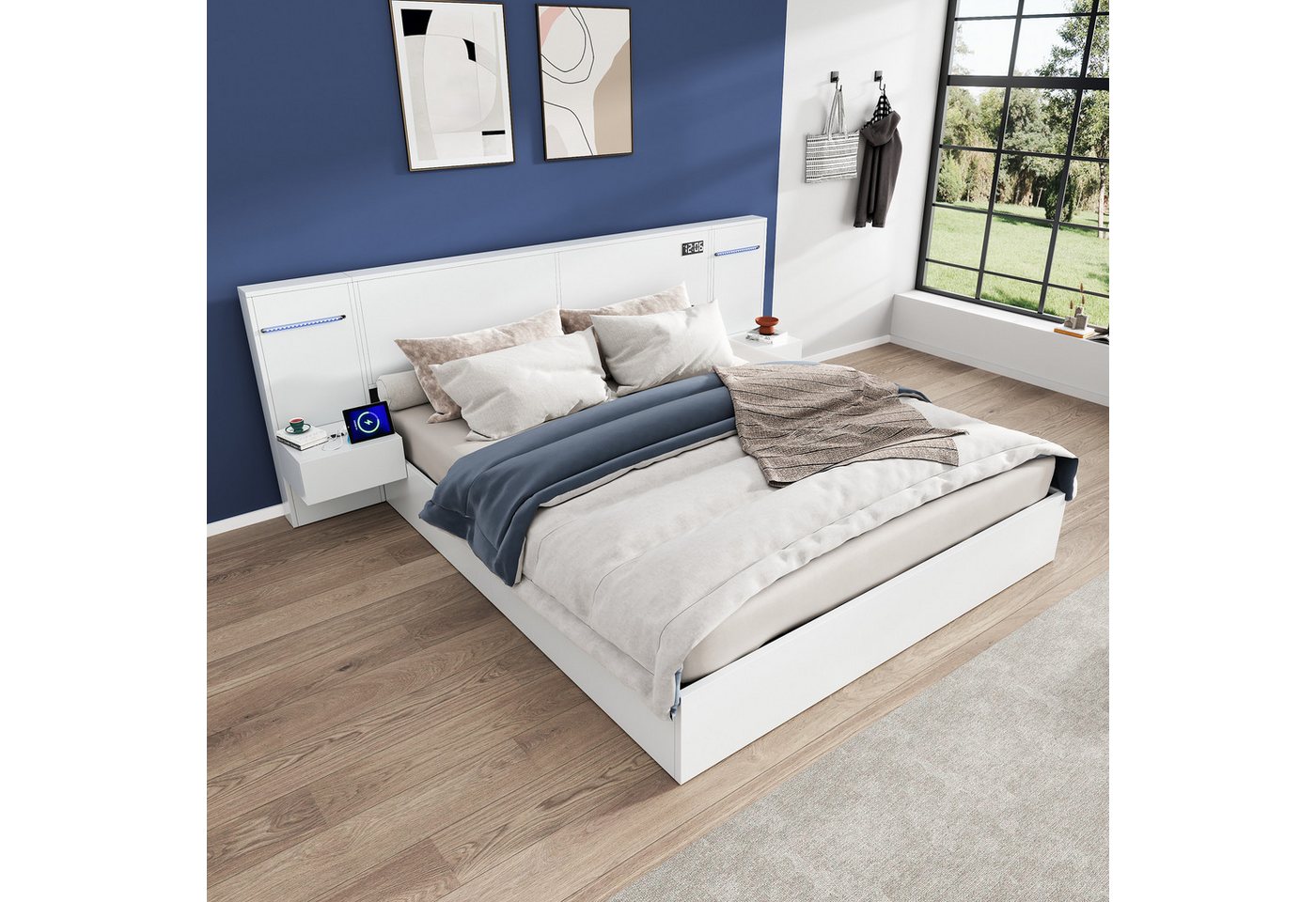 HAUSS SPOLE Holzbett 180x200 mit Matratze Bett, Jugendbett mit USB-Anschluss,2 Nachttischen HAUSS SPOLE Holzbett 180x200 mit Matratze Bett, Jugendbett mit USB-Anschluss,2 Nachttischen von HAUSS SPOLE