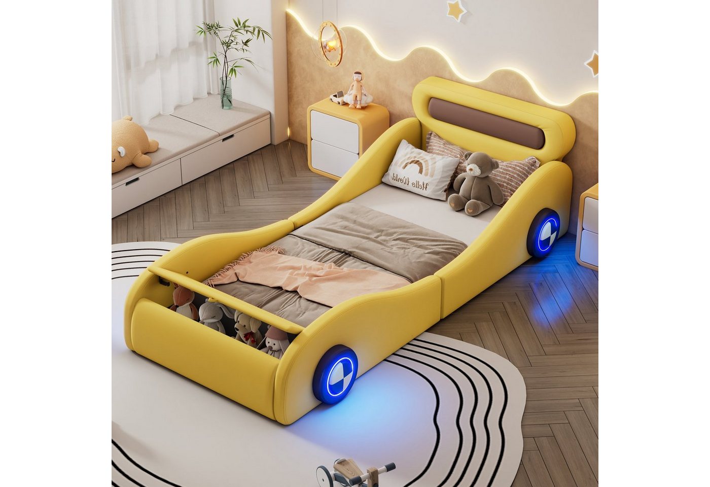 HAUSS SPOLE Kinderbett 90x200cm mit Matratze, in Form eines Autos mit Stauraum HAUSS SPOLE Kinderbett 90x200cm mit Matratze, in Form eines Autos mit Stauraum von HAUSS SPOLE