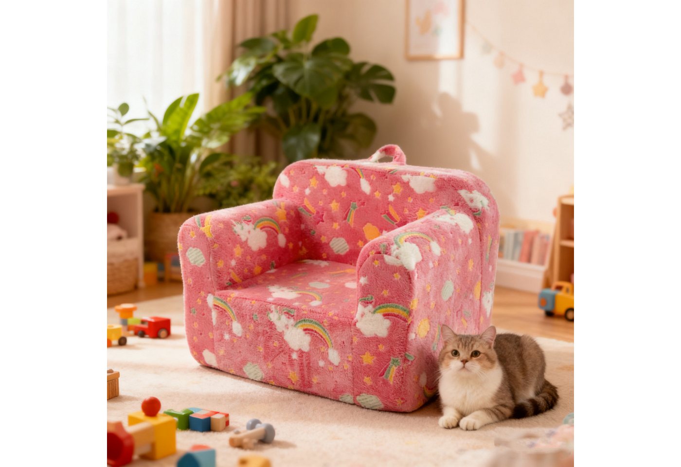 HAUSS SPOLE Kindersofa Kindercouch mit Tragegriff und Seiten Taschen,Kinder-Schaumstuhl HAUSS SPOLE Kindersofa Kindercouch mit Tragegriff und Seiten Taschen,Kinder-Schaumstuhl von HAUSS SPOLE
