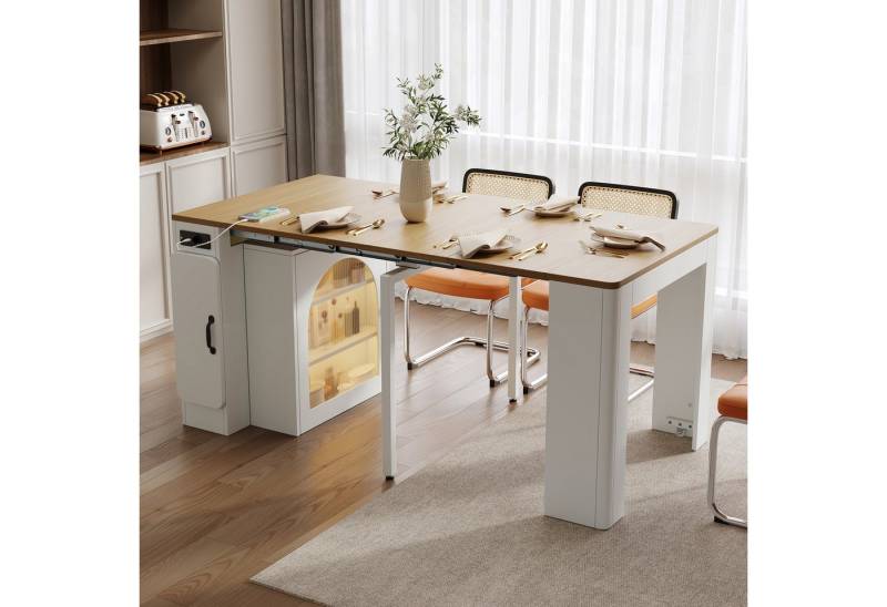 HAUSS SPOLE Kücheninsel Esstisch mit abnehmbarer platte Bartisch Servierwagen mit Steckdosen HAUSS SPOLE Kücheninsel Esstisch mit abnehmbarer platte Bartisch Servierwagen mit Steckdosen von HAUSS SPOLE