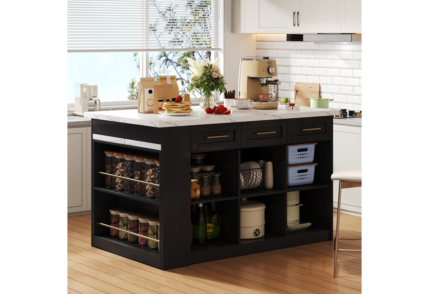 HAUSS SPOLE Kücheninsel mit arbeitsplatte Multifunktionale Bartisch mit ausziehbarem Esstisch HAUSS SPOLE Kücheninsel mit arbeitsplatte Multifunktionale Bartisch mit ausziehbarem Esstisch von HAUSS SPOLE