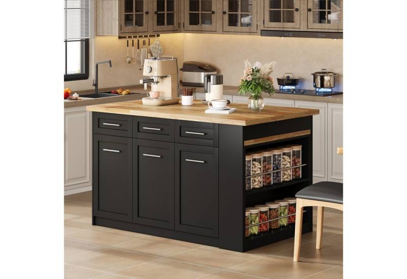 HAUSS SPOLE Kücheninsel mit arbeitsplatte Multifunktionale Bartisch mit ausziehbarem Esstisch von HAUSS SPOLE