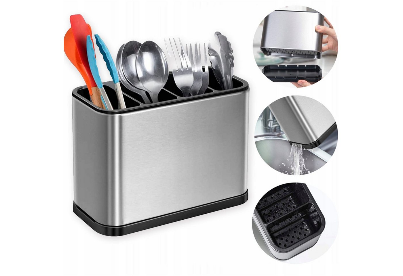 HAUSS SPOLE Küchenregal Abtropfkorb Besteckhalter Abtropfständer Edelstahl Essstäbchenhalter HAUSS SPOLE Küchenregal Abtropfkorb Besteckhalter Abtropfständer Edelstahl Essstäbchenhalter von HAUSS SPOLE