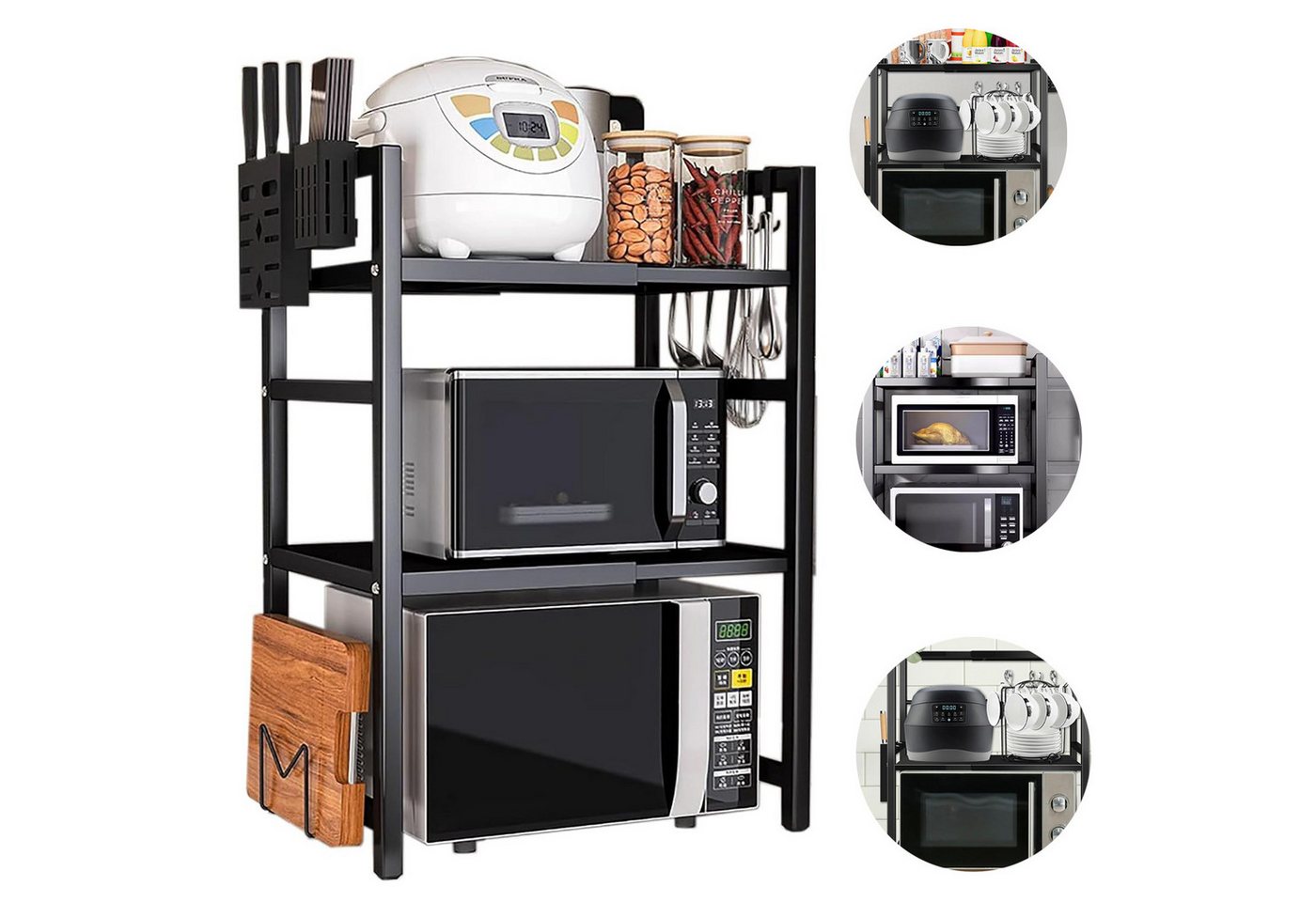 HAUSS SPOLE Küchenregal Erweiterbares Küchenregal Mikrowellenständer Abstellregal Organizer HAUSS SPOLE Küchenregal Erweiterbares Küchenregal Mikrowellenständer Abstellregal Organizer von HAUSS SPOLE