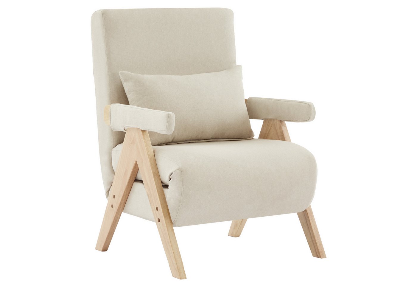 HAUSS SPOLE Loungesessel Fernsehsessel mit liegefunktion,Ohrensessel Umbausessel Wohnzimmer (Polstersitz, Loungesessel, Einzelbett, 1-St., mit Halbfixiertes Kissen), Hochelastischer Schwamm von HAUSS SPOLE