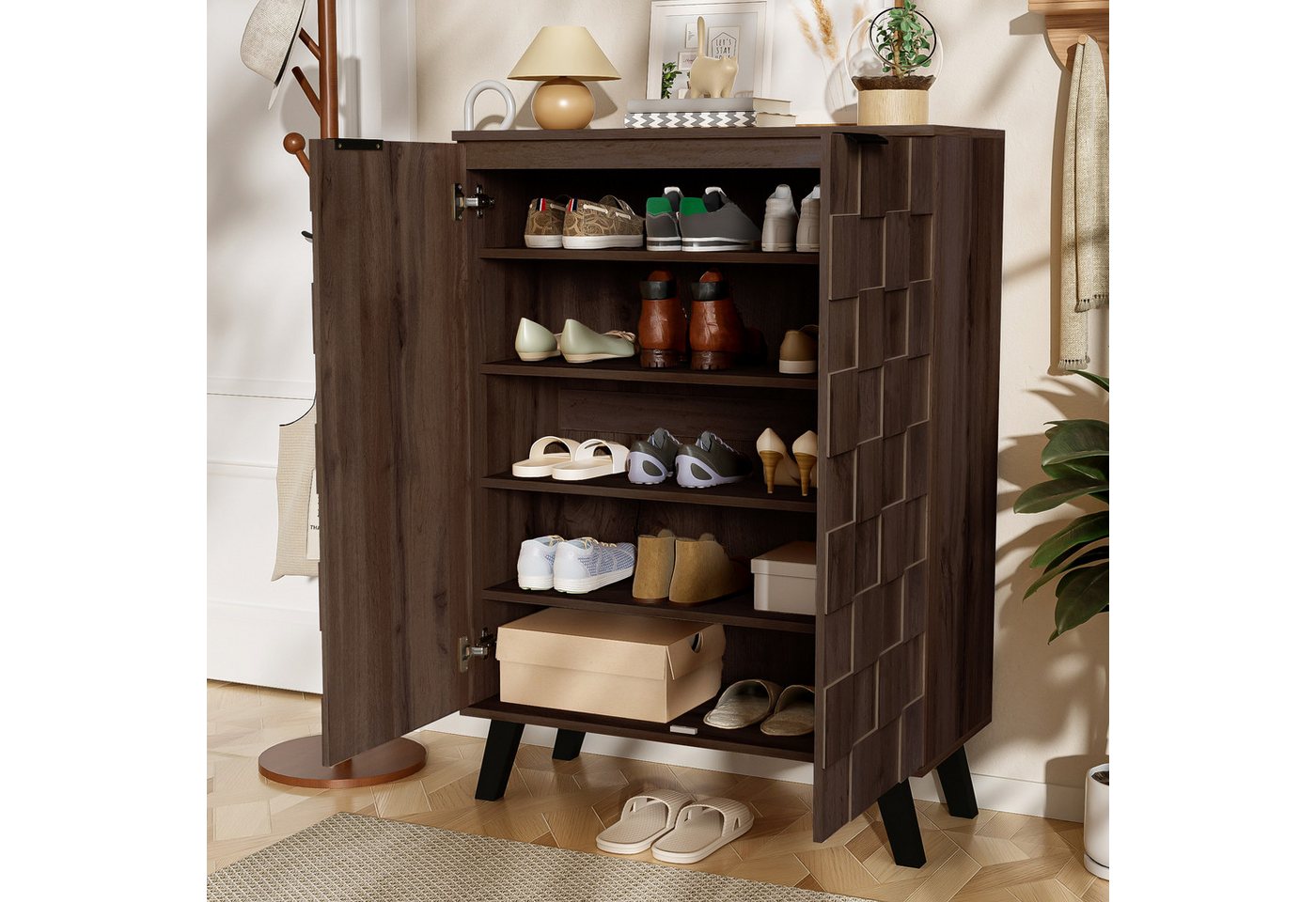 HAUSS SPOLE Lowboard Schuhschrank mit Verstellbare Einlegeböden Schuhkipper mit 5 Fächern HAUSS SPOLE Lowboard Schuhschrank mit Verstellbare Einlegeböden Schuhkipper mit 5 Fächern von HAUSS SPOLE