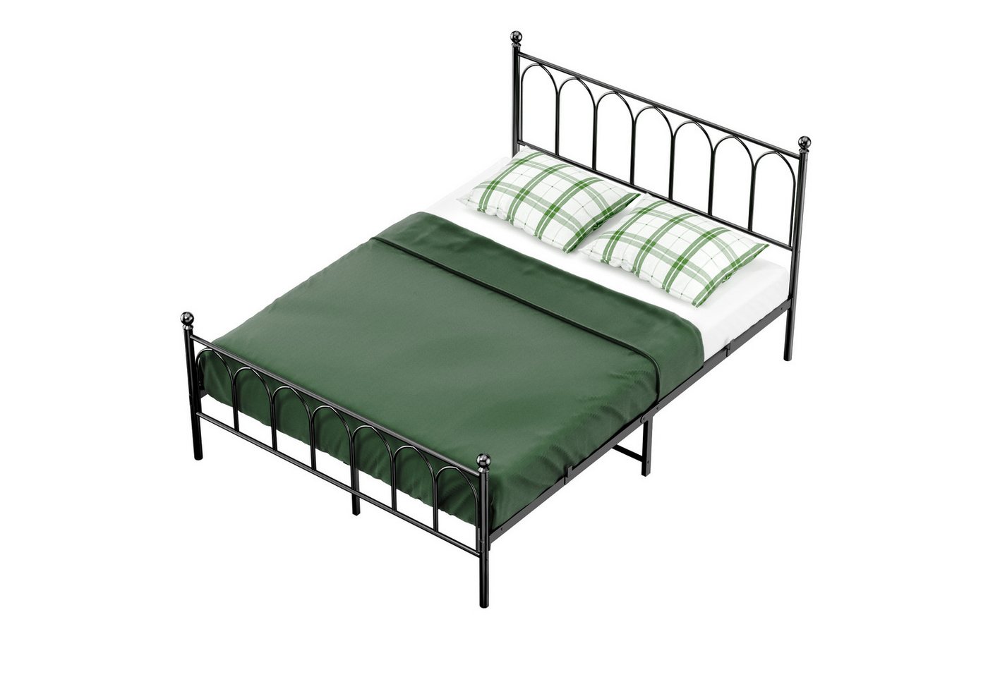 HAUSS SPOLE Metallbett 140 x 200cm mit Lattenrost für Schlafzimmer ohne Martatze Schwarz von HAUSS SPOLE