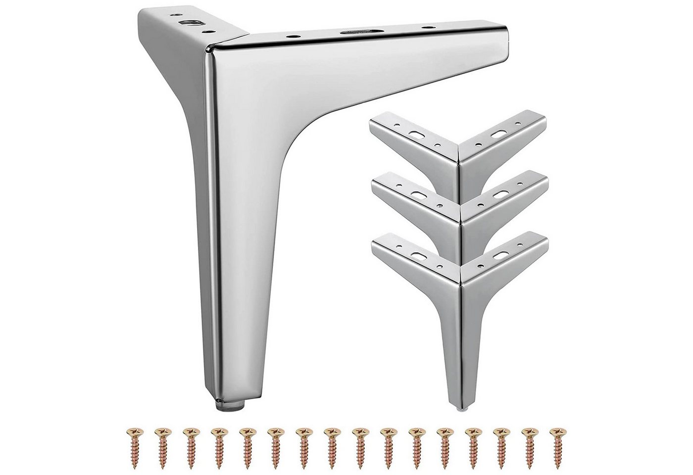 HAUSS SPOLE Möbelfuß Metall-Dreieck-Möbelfüße Möbelbeine, Moderne Sofa-Beine Füße, (Dreieck Höhe 10cm Tischbeine Möbel Füße Fuß, 4-St., Dreieck Belastbar Bis 800 KG Mit Schrauben, 4-St), DIY Ersatz Schrank Sofa Couch Stuhl TV-Schränke Schubladen Nachttisch von HAUSS SPOLE