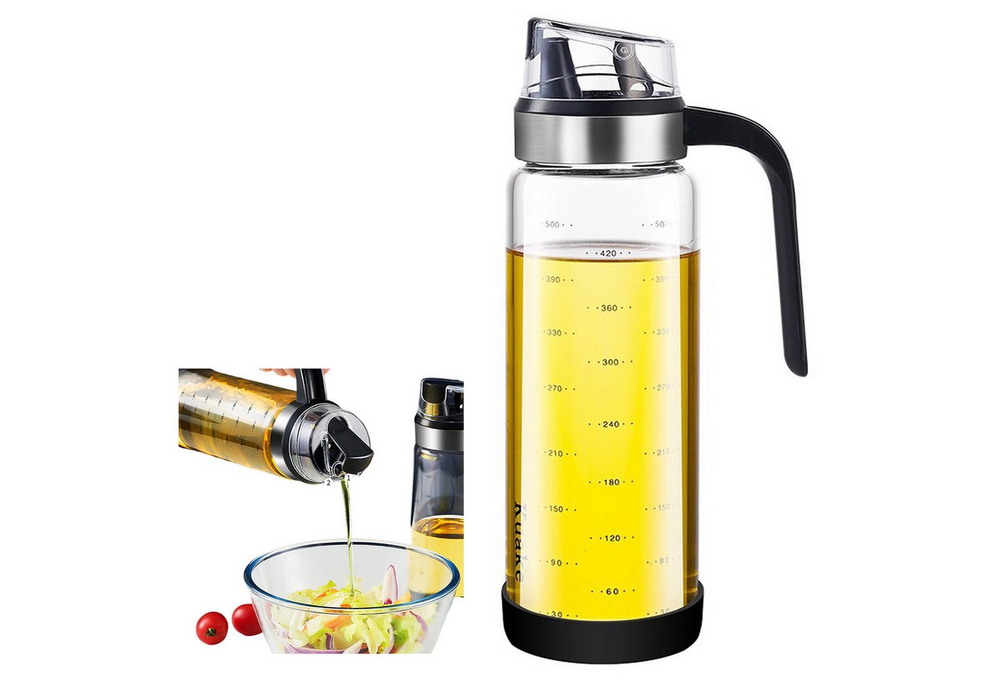 HAUSS SPOLE Ölspender Ölspender mit Ausgießer Tropfsicherer Dosierer mit Deckel für Öl&Essig von HAUSS SPOLE