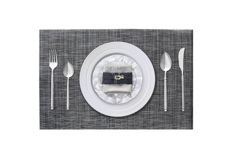 HAUSS SPOLE Platzset 6-Platzset PVC Platzdecken, Platzmatte, Tischmatten, Schmutzabweisend, (Hitzebeständig und Schmutzabweisend, 6-St., Tischmatte Esstisch Untersetzer Rutschfest Abwaschbar), für Hause Küche Speisetisch Restaurant Zuhause und Hotel von HAUSS SPOLE
