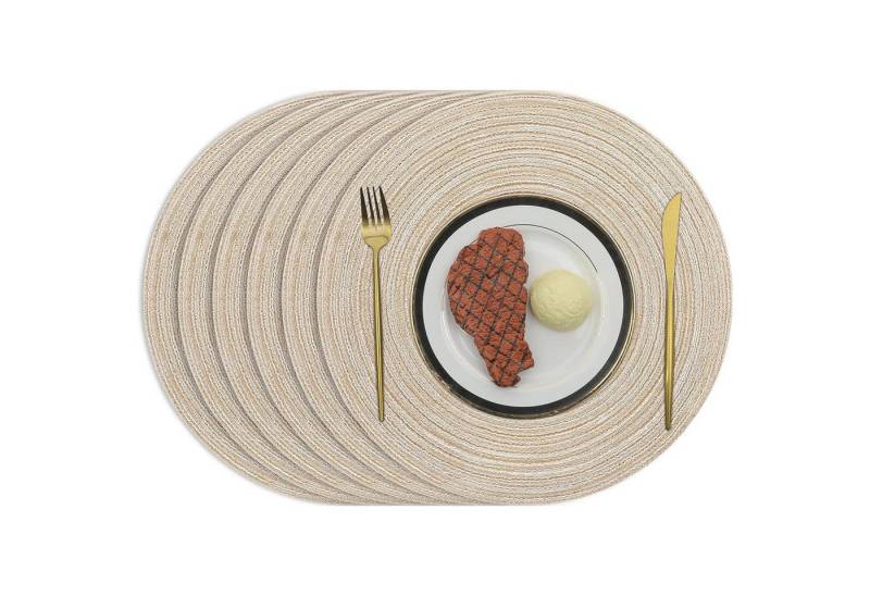 HAUSS SPOLE Platzset Platzsets 6er Set Baumwolle Hitzebeständig Waschbare rutschfest, (langlebig,hitzebeständig,abriebfest,Praktikabilität, 6-St), für den täglichen Gebrauch, Familienessen, Hochzeitspartyusw. von HAUSS SPOLE