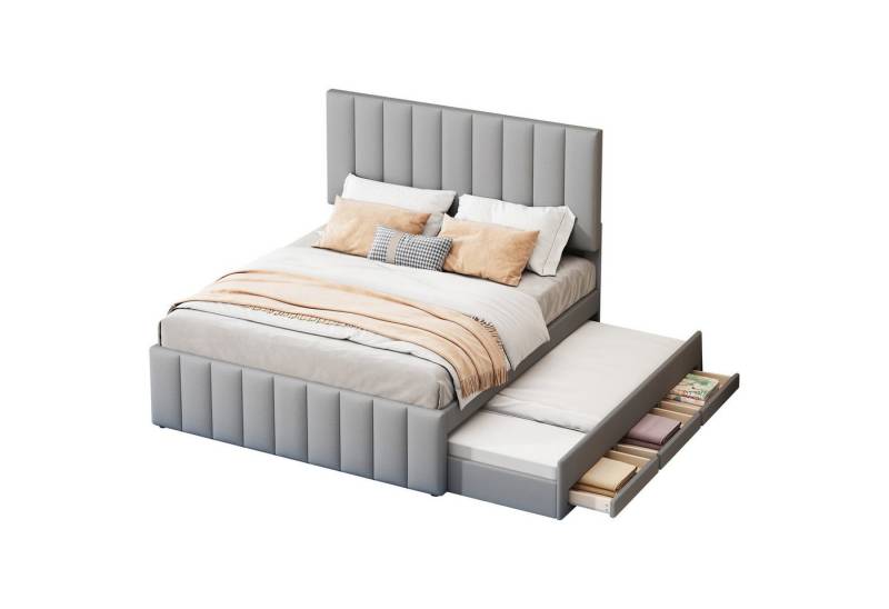 HAUSS SPOLE Polsterbett 140 x 200 cm mit Rollbett und 3 Schubladen, Leinen, Grau HAUSS SPOLE Polsterbett 140 x 200 cm mit Rollbett und 3 Schubladen, Leinen, Grau von HAUSS SPOLE