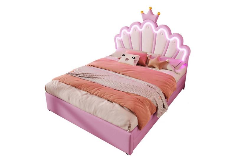 HAUSS SPOLE Polsterbett 140x200cm mit Ferngesteuertem Ambientelicht, 2 Schubladen, PU, Rosa HAUSS SPOLE Polsterbett 140x200cm mit Ferngesteuertem Ambientelicht, 2 Schubladen, PU, Rosa von HAUSS SPOLE