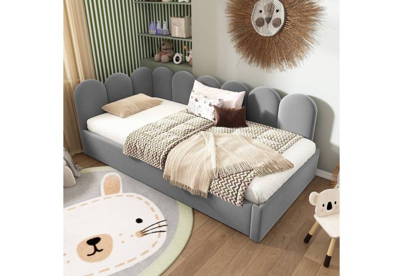 HAUSS SPOLE Polsterbett Daybett 90x200cm mit Ausziehbett 90x190cm, Samt, Grau, ohne Matratze HAUSS SPOLE Polsterbett Daybett 90x200cm mit Ausziehbett 90x190cm, Samt, Grau, ohne Matratze von HAUSS SPOLE