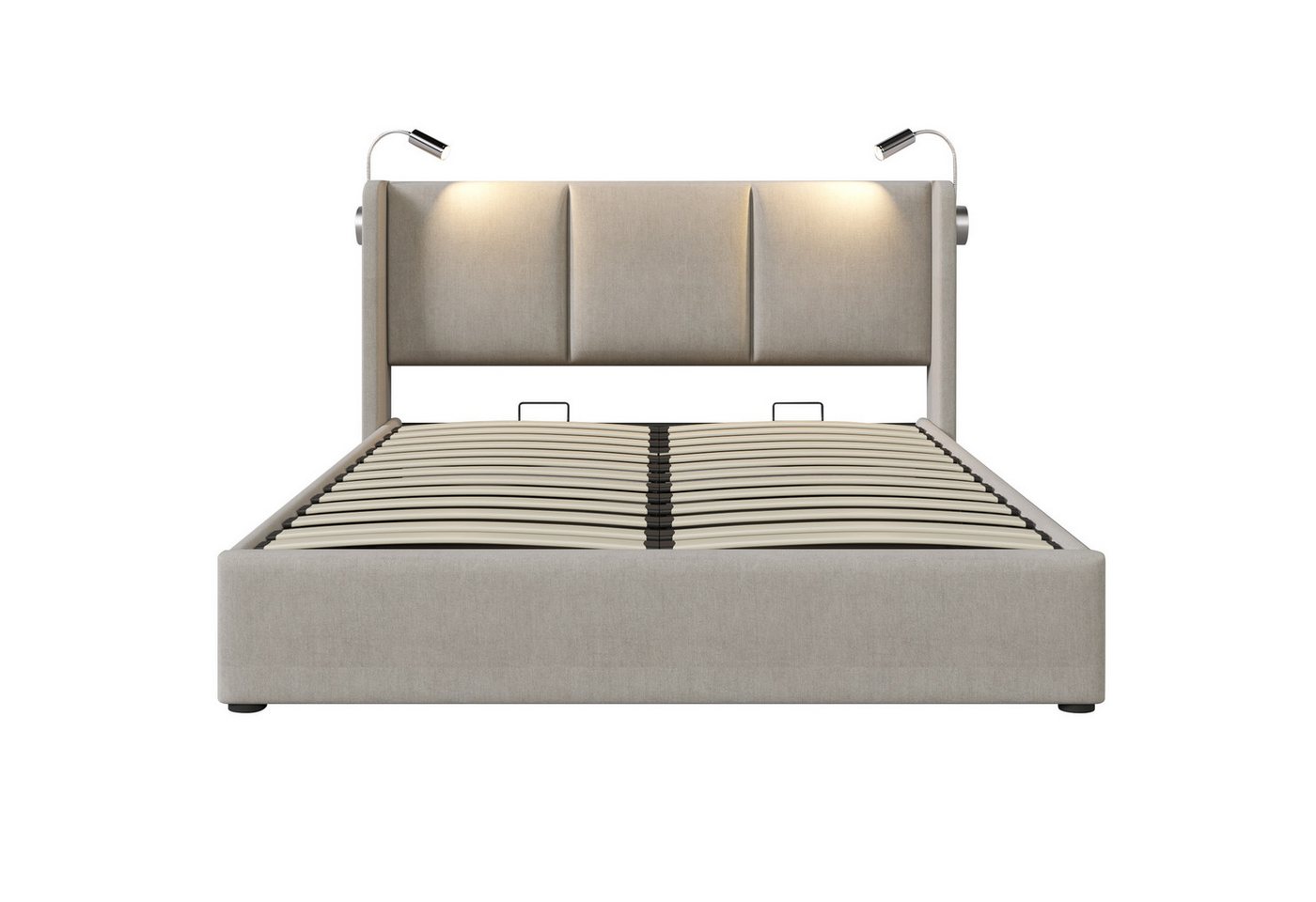 HAUSS SPOLE Polsterbett Doppelbett Polsterbett Funktionsbett Bettrahmen (140x200 mit lattenrost(Inklusive Matratze), Hochwertiges Material von HAUSS SPOLE