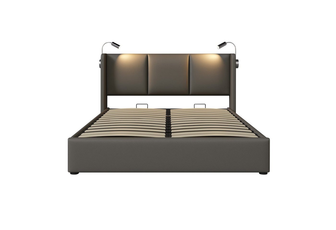 HAUSS SPOLE Polsterbett Doppelbett Polsterbett Funktionsbett Bettrahmen (160x200 mit lattenrost(Inklusive Matratze), Hochwertiges Material von HAUSS SPOLE