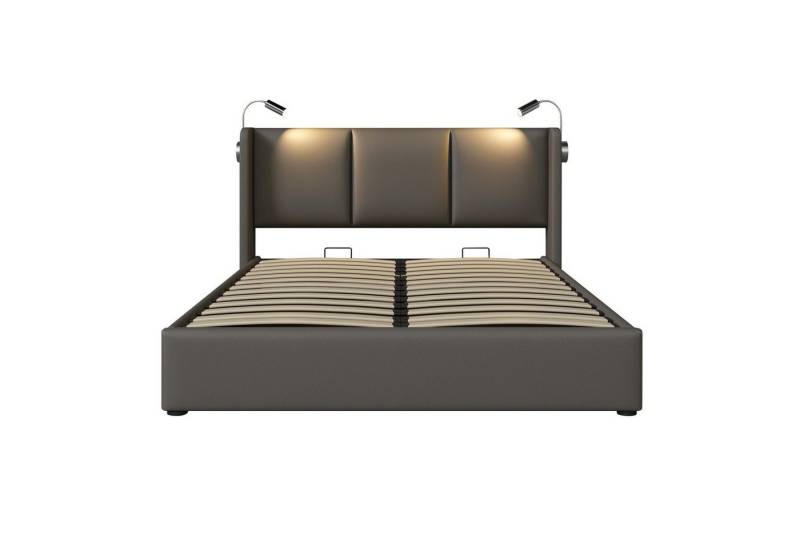 HAUSS SPOLE Polsterbett Doppelbett Polsterbett Funktionsbett Bettrahmen (160x200 mit lattenrost(Inklusive Matratze), Hochwertiges Material von HAUSS SPOLE