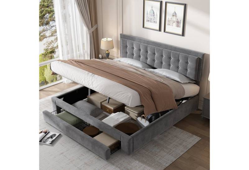 HAUSS SPOLE Polsterbett Polsterbett hydraulisches Doppelbett Funktionsbett Bettrahmen (1-tlg., großer Stauraum, 180 x 200,ohne Matratze), modernes Design von HAUSS SPOLE